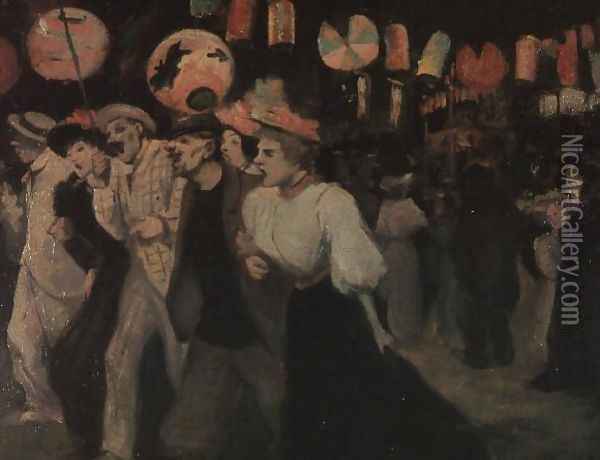 The 14th July 1895 Oil Painting - Theophile Alexandre Steinlen