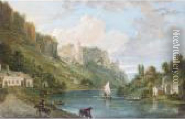 Symonds Yat On The River Wye Oil Painting - Paul Sandby