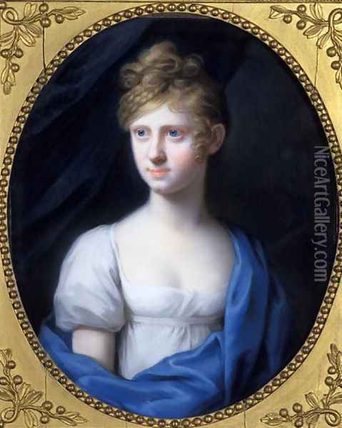 Amalie Adelheid Luise Therese Caroline Princess of Sachsen-Meiningen, c.1808 Oil Painting - Johann Heinrich Schroder