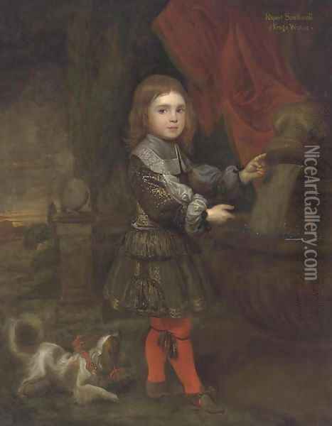 Portrait of a boy, traditionally identified as Rupert Southwell of King's Weston Oil Painting - English School