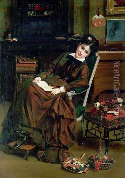 The Convalescent Oil Painting - Jules Emile Saintin