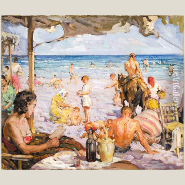 Escena De Playa Oil Painting - Joaquin Sorolla Y Bastida
