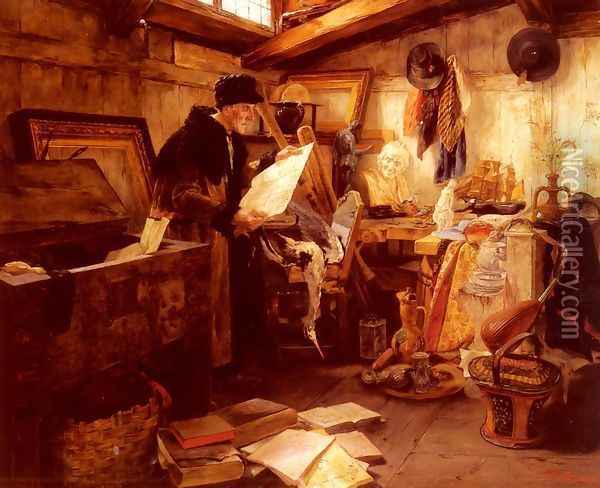 In The Attic Oil Painting - Alfons Spring