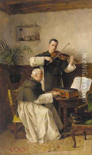 The Duet Oil Painting - Alfons Spring