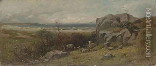 In Marblehead Neck, Massachusetts Oil Painting - James David Smillie