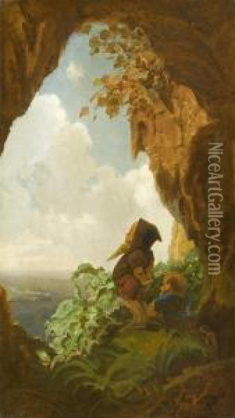 The First Railway Or The Bergmannchen (mountain Dwarf) Oil Painting - Carl Spitzweg