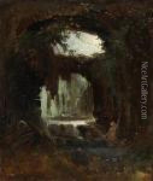 Grotte Mit Badenden Nymphen Oil Painting - Carl Spitzweg