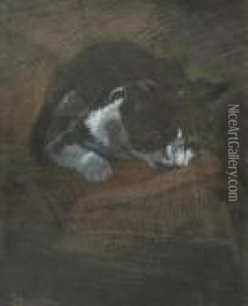 Cat Oil Painting - Theophile Alexandre Steinlen