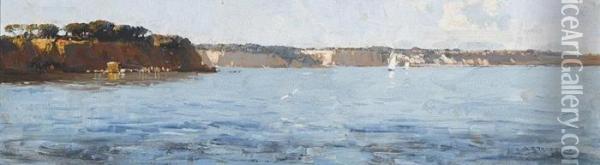 Fossil Bay, Mentone Oil Painting - Arthur Ernest Streeton