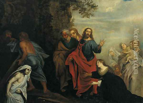 The Raising of Lazarus Oil Painting - Italian School