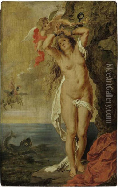 Perseus And Andromeda Oil Painting - David The Younger Teniers