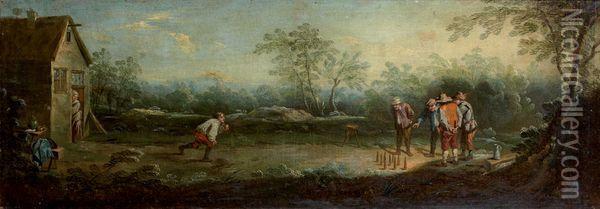 Les Joueurs De Quilles Oil Painting - David The Younger Teniers