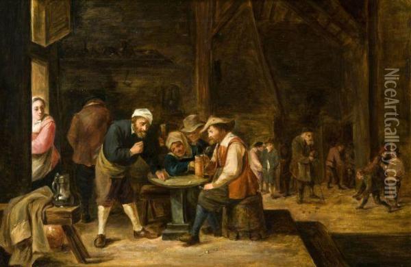 Joueurs De Des Dans Une Taverne Oil Painting - David The Younger Teniers