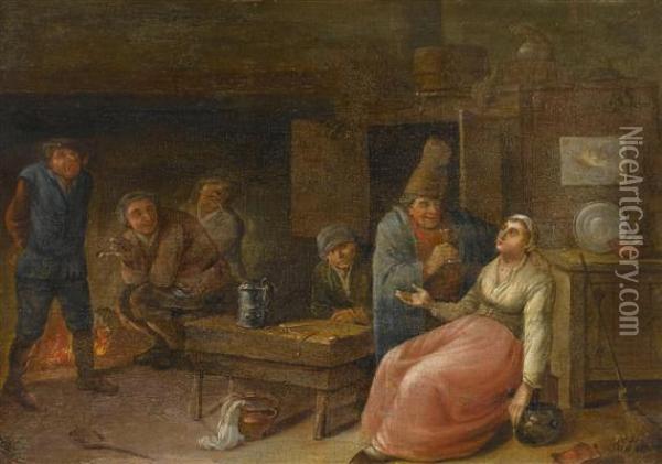 Medic In His Room Oil Painting - David The Younger Teniers