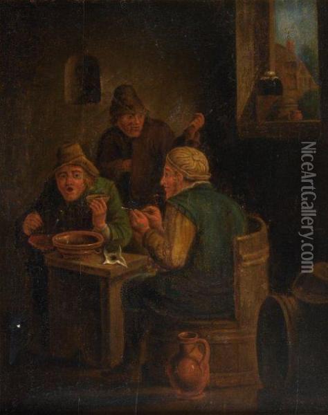 Fumeurs Dans Une Taverne Oil Painting - David The Younger Teniers