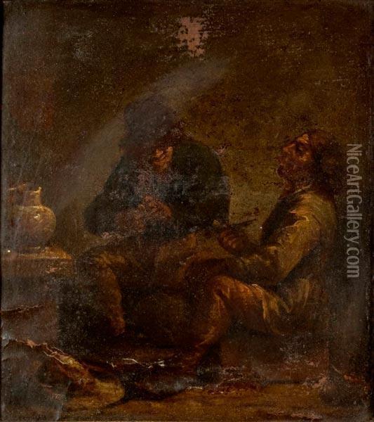Interno Di Locanda Con Fumatori Oil Painting - David The Younger Teniers