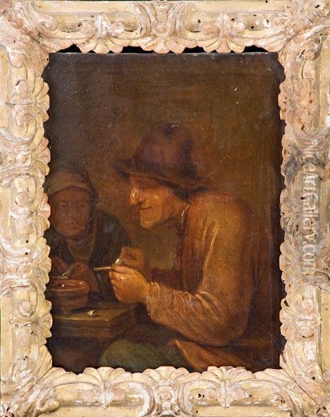 Interno Di Locanda Con Fumatori Di Pipa Oil Painting - David The Younger Teniers
