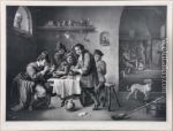 Die Rauchgesellschaft Von David Teniers Oil Painting - David The Younger Teniers