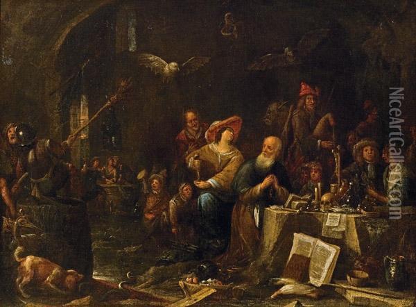 Die Versuchung Des Hl. Antonius Oil Painting - David The Younger Teniers