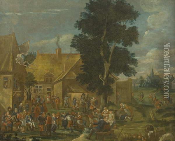 Festa In Un Villaggio Oil Painting - David The Younger Teniers