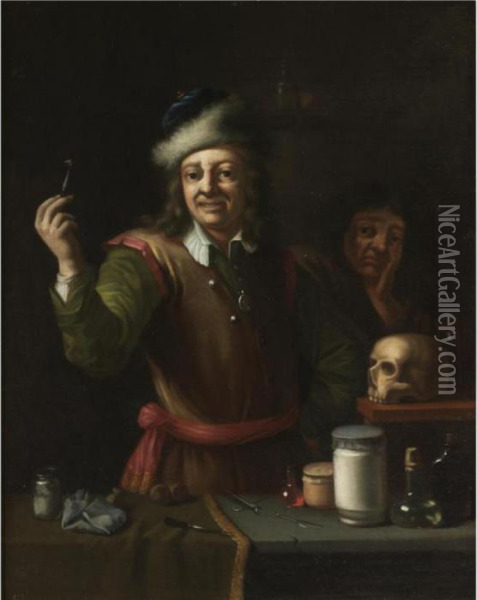 A Dentist's Surgery Oil Painting - David The Younger Teniers