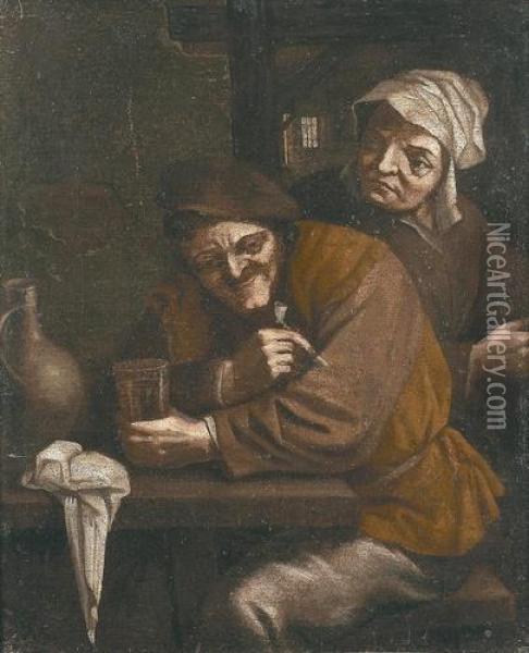 In Der Art
Interieurszene Mit Einem Trinker. Oil Painting - David The Younger Teniers