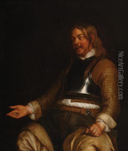Portrait Of A Man Wearing Acuirass Oil Painting - Gerard Terborch