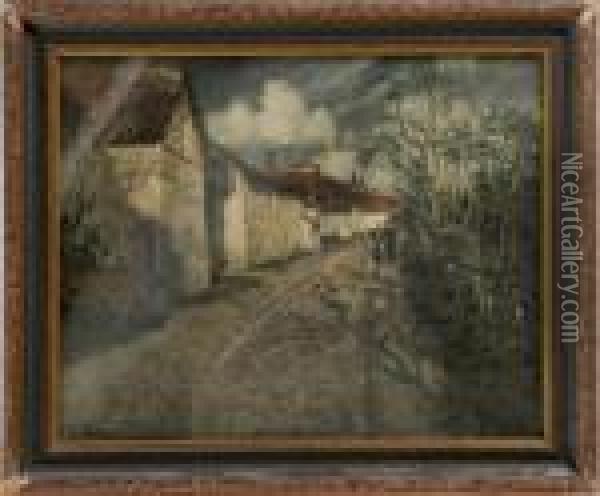 Village Scene Oil Painting - Fritz Thaulow