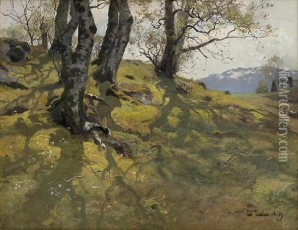 Spring At Stord, May1889 Oil Painting - Fritz Thaulow