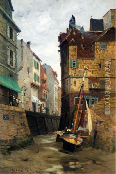 Fra Le Havre, Lavvann (from Le Havre, Low Water) Oil Painting - Fritz Thaulow