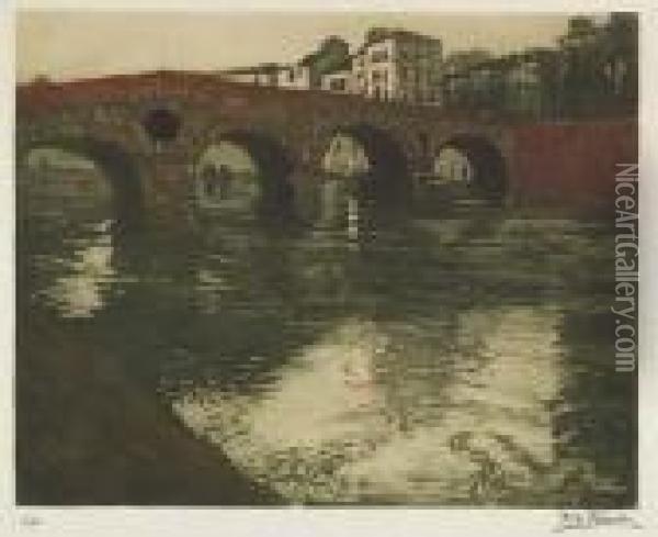 Le Pont De Verone Oil Painting - Fritz Thaulow