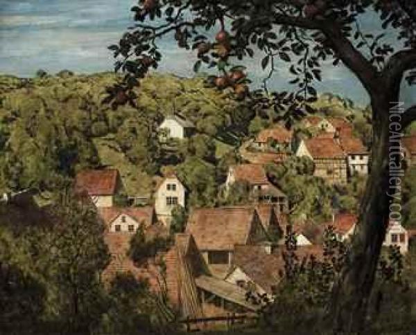 Blick Auf Mamolsheim Oil Painting - Hans Thoma