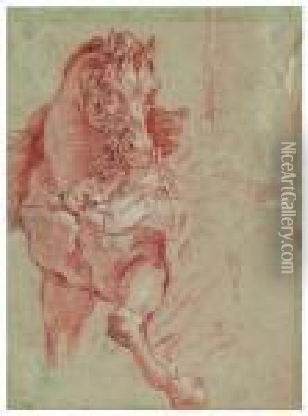 Studie Fur Ein Pferd Fur Das Fresko Oil Painting - Giovanni Battista Tiepolo