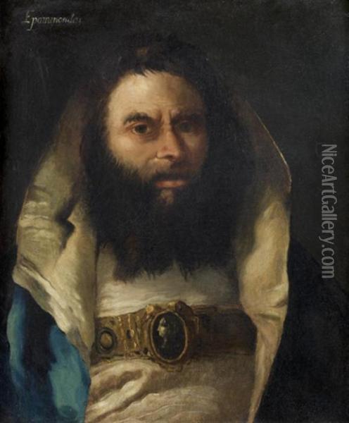 Portrait D'homme, Dit Epaminondas Oil Painting - Giovanni Domenico Tiepolo