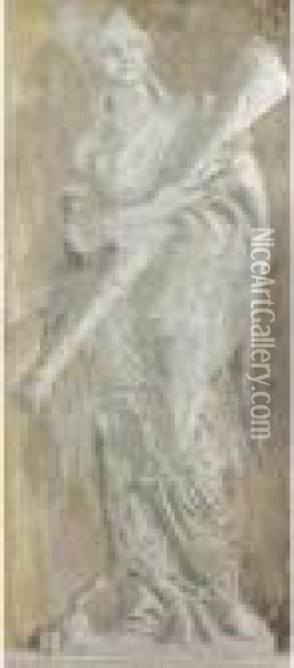 Divinita Femminile Con Clava Oil Painting - Giovanni Domenico Tiepolo