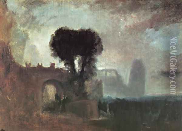 Archway With Trees By The Sea Oil Painting - Joseph Mallord William Turner