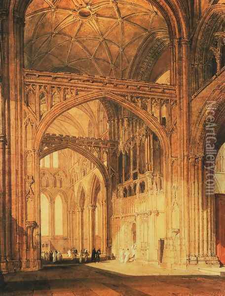 Interior Of Salisbury Cathedral Oil Painting - Joseph Mallord William Turner
