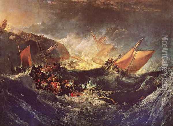 The Wreck Of A Transport Ship Oil Painting - Joseph Mallord William Turner