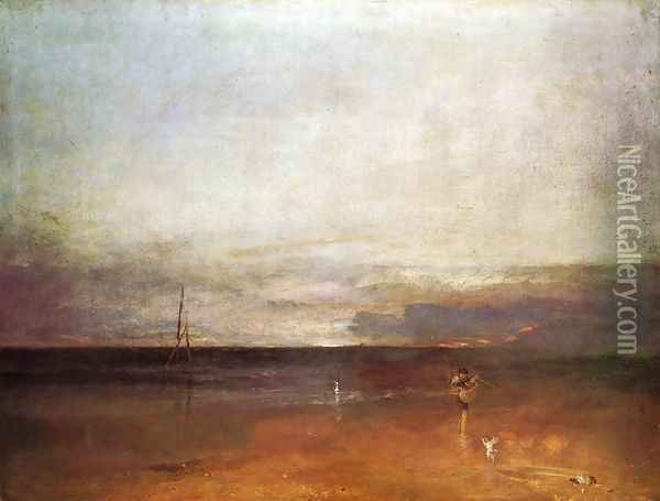 Rocky Bay With Figures Oil Painting - Joseph Mallord William Turner