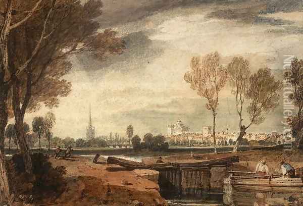 Abingdon, Oxfordshire, c.1805 Oil Painting - Joseph Mallord William Turner