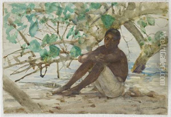 A West Indian Boy Oil Painting - Henry Scott Tuke