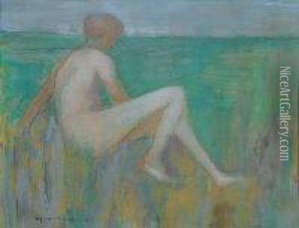 Naked Boy Oil Painting - Henry Scott Tuke