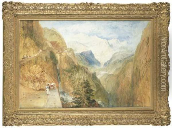 Mont Blanc From Fort Roch, Val D'aosta Oil Painting - Joseph Mallord William Turner