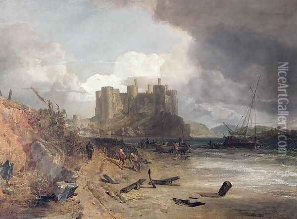 Conway Castle, c.1802-03 Oil Painting - Joseph Mallord William Turner