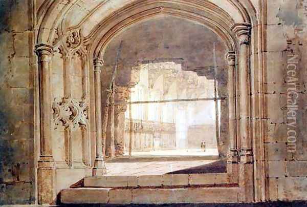 Christchurch Hall, Oxford, c.1800 Oil Painting - Joseph Mallord William Turner