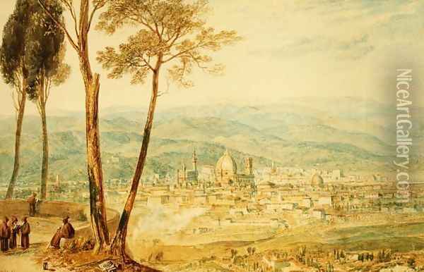 Florence from the road to Fiesole Oil Painting - Joseph Mallord William Turner