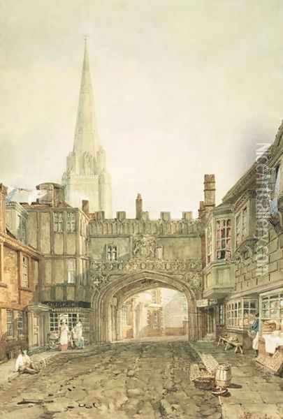 Gateway to the Close, Salisbury Oil Painting - Joseph Mallord William Turner