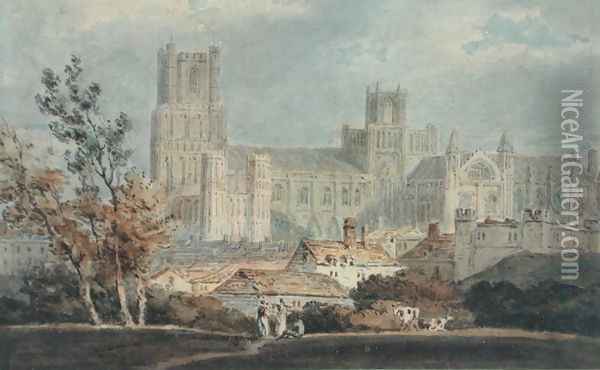 View of Ely Cathedral Oil Painting - Joseph Mallord William Turner