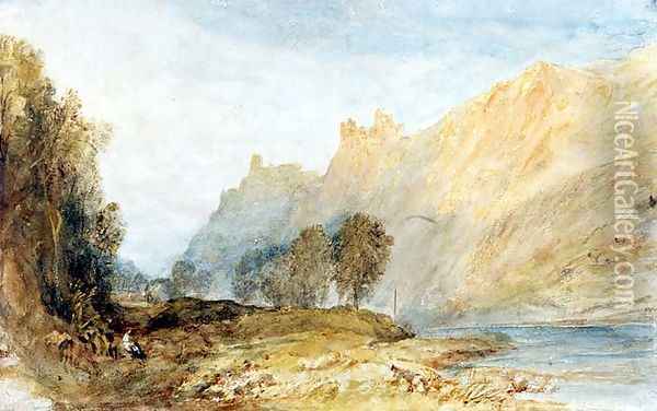 Bruderburgen on the Rhine, 1817 Oil Painting - Joseph Mallord William Turner