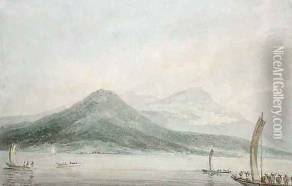 Lago Maggiore from Isola Borromena, c.1795 Oil Painting - Joseph Mallord William Turner